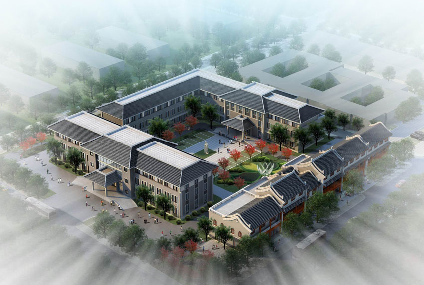 中醫(yī)院門診建筑設(shè)計(jì)效果與原理分析--[四合茗苑](圖文)